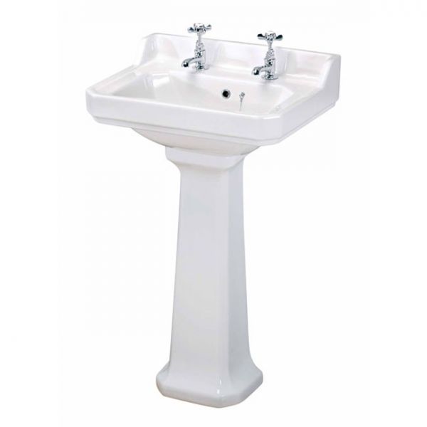 Victorian 560mm 2TH Traditional Basin and Pedestal