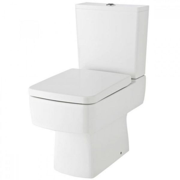 Cube Modern Square WC Close Coupled Toilet inc Seat