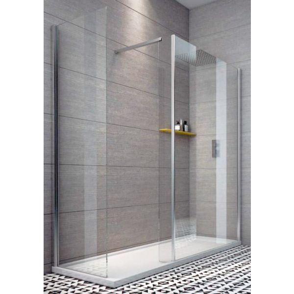 Indi 1300 x 900 10mm Walk In Shower Enclosure Inc Tray And Waste 