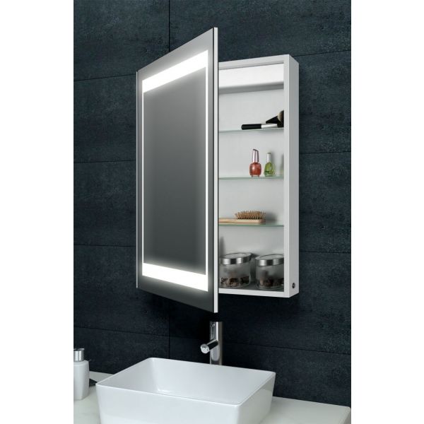 Laura Aluminum Backlit Mirrored Bathroom Cabinet