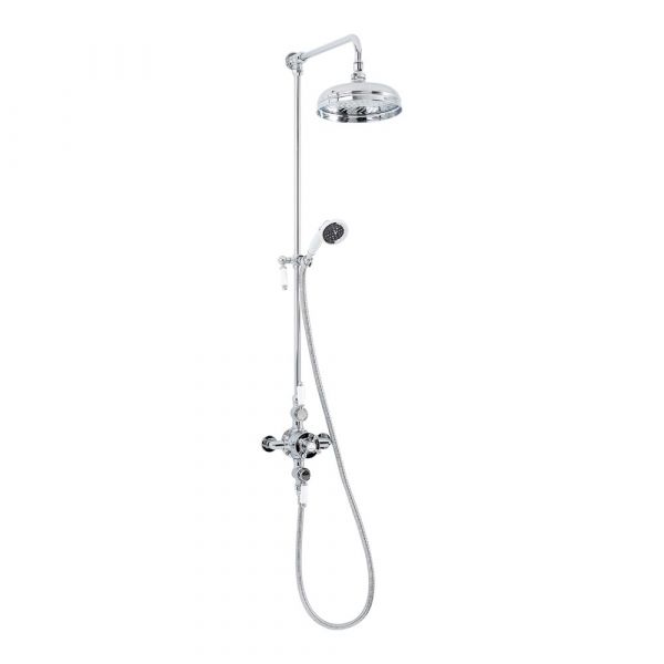 Traditional Thermostatic Exposed Riser Shower Valve With Handset And Hose