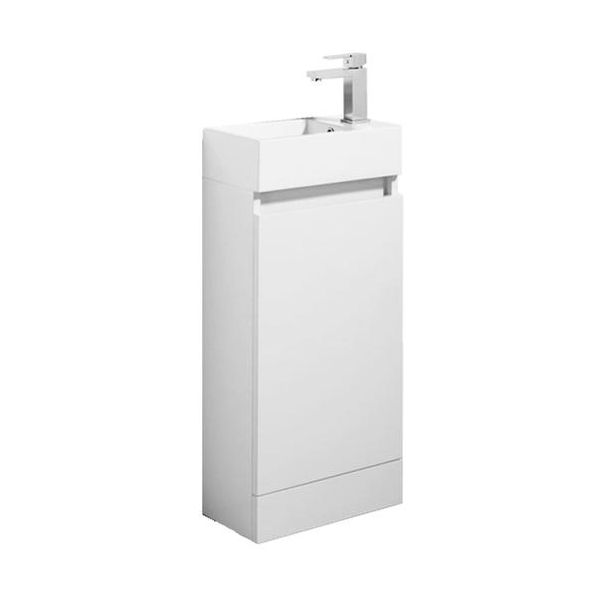 Reflex Floor Standing Soft Close Cloakroom Vanity Unit with Basin Gloss White