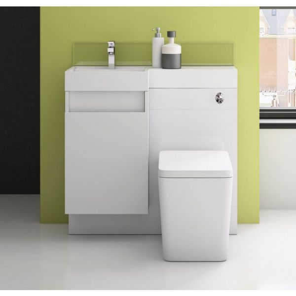 Richmond 900 Double Soft Close Drawer Vanity and WC Unit in White