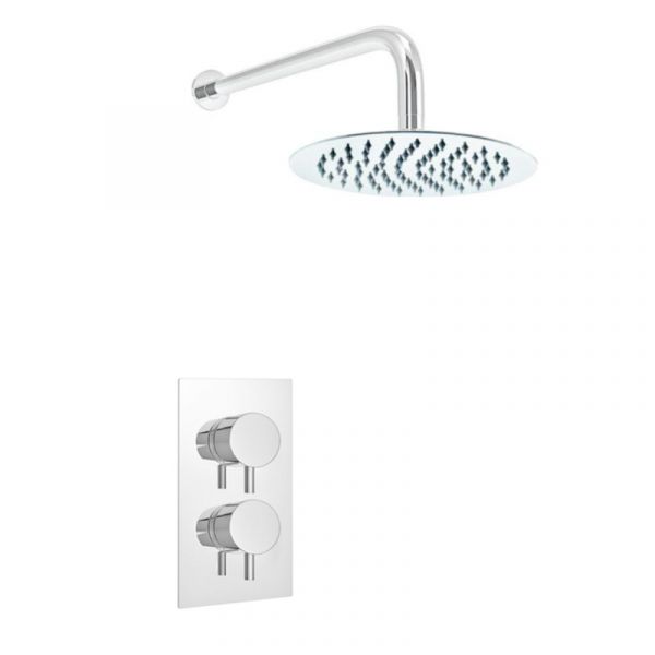 Columbia Concealed Round Thermostatic Shower Valve And Slim Head