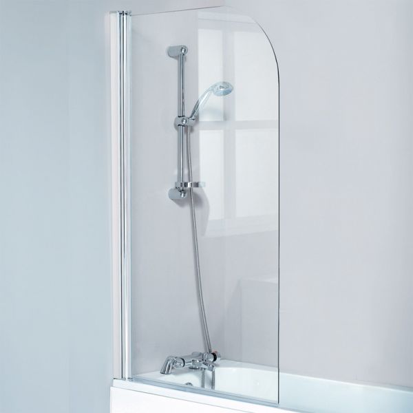 Single Round Bath Screen - 6mm Toughened Safety Glass