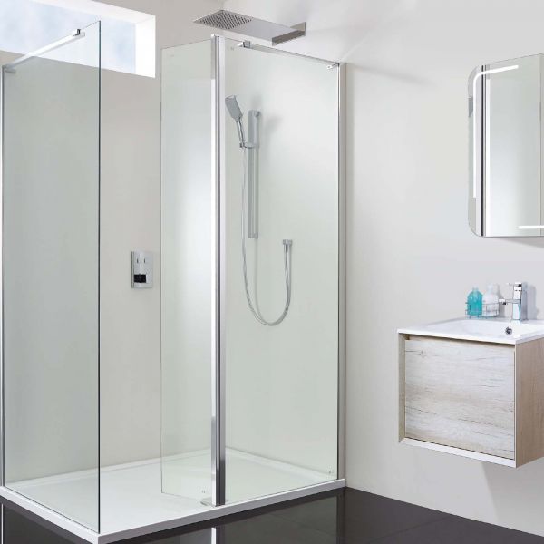 Vision 1500 x 800 10mm Hinged Walk In Shower Enclosure Inc Tray And Waste 