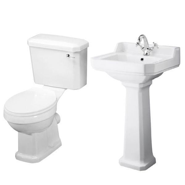 Victorian Traditional Suite inc Wc 1th Basin and Pedestal
