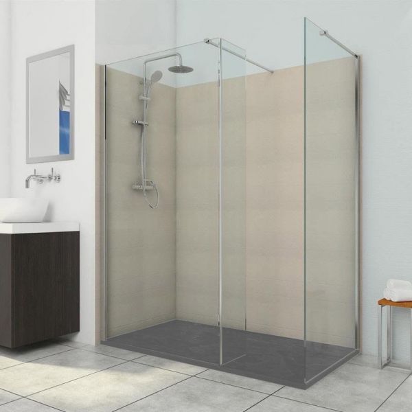 Vision 1200 x 800 10mm Hinged Walk In Shower Enclosure Inc Slate Tray