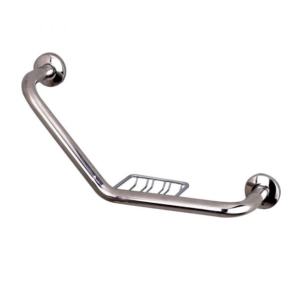 Stainless Steel Grab Rail with Soap Rack
