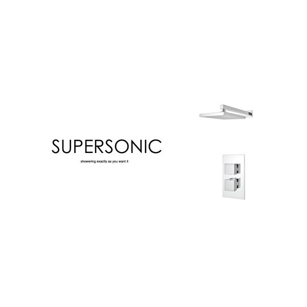 Supersonic Concealed Valve And Overhead Thermostatic Shower Pack