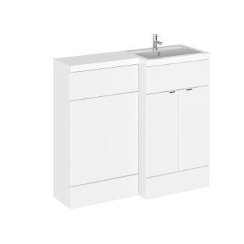 Fusion Gloss White 1000mm Vanity Unit and WC Combination RH