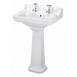 Victorian Style Traditional Large Basin and Pedestal