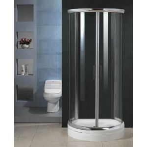 900 x 770mm D Shape Shower Enclosure Inc High Profile Tray