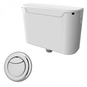 Bottom Entry Compact Concealed Cistern Dual Flush with Round Push Buttons