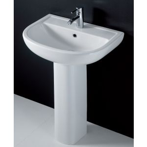 RAK Compact 1 Tap Hole Basin With Full Pedestal 550mm