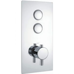 Twin Round Concealed Thermostatic Push Button Shower Valve