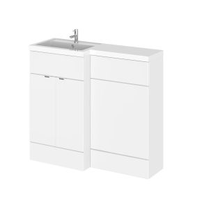 Fusion Gloss White 1000mm Vanity Unit and WC Combination LH