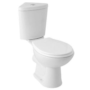 Space Close Coupled Corner Toilet inc Soft Close Seat