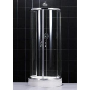 900 x 770mm Halton D Shaped Shower Enclosure Inc High Profile Tray 