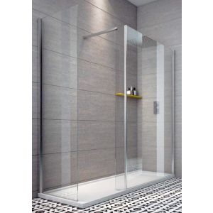 Indi 1600 x 760 8mm Walk in Shower Enclosure inc Tray and Waste