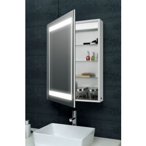 Laura Aluminum Backlit Mirrored Bathroom Cabinet