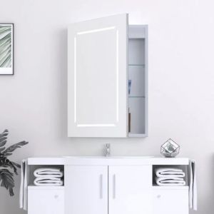 Kyogo 700mm x 500mm LED Mirrored Bathroom Cabinet with Shaver Socket