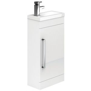 Nancy Gloss White Cloakroom Bathroom Basin Vanity Unit