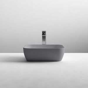 Modern Designer Matt Grey Square Vessel Countertop Basin 455 x 325 mm