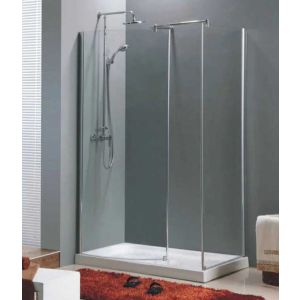 1200x800 Milano Clear Glass Walk in Shower inc 45mm Low Profile Stone Resin Tray