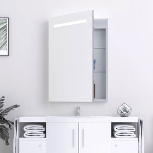 Reo 700mm x 500mm LED Mirrored Bathroom Cabinet with Shaver Socket