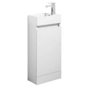 Reflex Floor Standing Soft Close Cloakroom Vanity Unit with Basin Gloss White