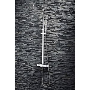 Lunar Square Slim Overhead Shower Thermostatic Valve And Head
