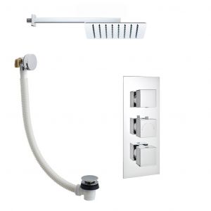 Supersonic Slimline Triple Thermo Shower Pack Inc Bath Filler
