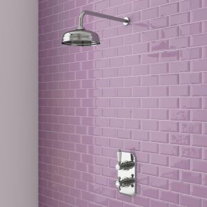 Kensington Traditional Shower Pack Inc Twin Concealed Thermo Shower Valve And 8" Rose Head