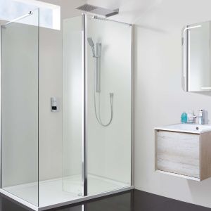 Vision 1400 x 800 10mm Hinged Walk In Shower Enclosure Inc Tray 