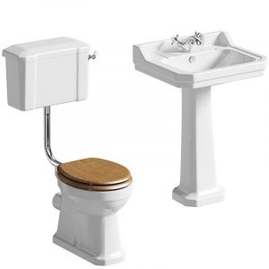 Victorian Traditional Suite inc Low Level WC 1th Large Basin and Pedestal