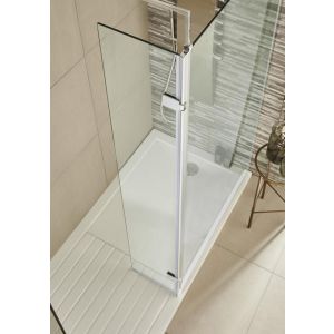 Nuie Wet Room Return Panel 1850mm High x 300mm Wide 8mm Glass