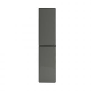 Zenit Wall Mounted Tall Bathroom Cabinet Titanium Grey Gloss 