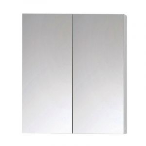 Zenit 600mm to 900mm Double Door Mirrored Aluminium Wall Cabinet
